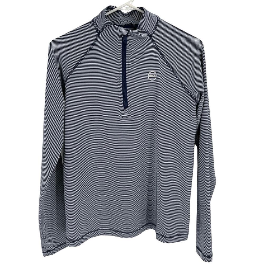 NEW Vineyard Vines Performance Sankaty Quarter Zip Blue Pullover Boy's Large 16